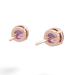 Amethyst 6Mm Round Stud 14K Rose Gold earrings E1786