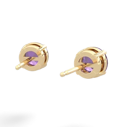 Amethyst 6Mm Round Stud 14K Yellow Gold earrings E1786