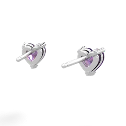 Amethyst 5Mm Heart Stud 14K White Gold earrings E1861