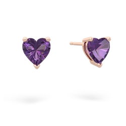 Amethyst 6Mm Heart Stud 14K Rose Gold earrings E1862