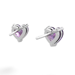 Amethyst 6Mm Heart Stud 14K White Gold earrings E1862