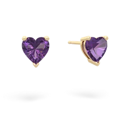 Amethyst 6Mm Heart Stud 14K Yellow Gold earrings E1862