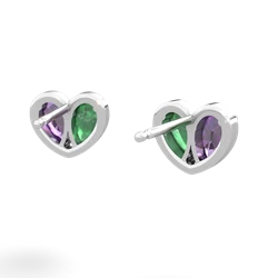 Amethyst 'Our Heart' 14K White Gold earrings E5072