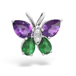 Amethyst Butterfly 14K White Gold pendant P2215