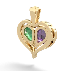 Amethyst Two Become One 14K Yellow Gold pendant P5330