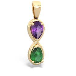 Amethyst Infinity 14K Yellow Gold pendant P5050