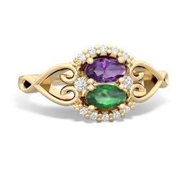 Amethyst Love Nest 14K Yellow Gold ring R5860