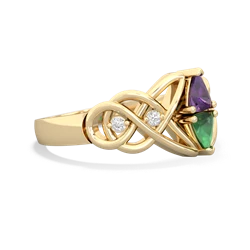 Amethyst Keepsake Celtic Knot 14K Yellow Gold ring R5300