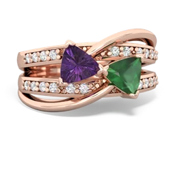 Amethyst Bowtie 14K Rose Gold ring R2360