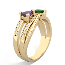 Amethyst Bowtie 14K Yellow Gold ring R2360