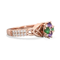 Amethyst Celtic Knot Cluster Engagement 14K Rose Gold ring R26443RD