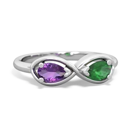 Amethyst Infinity 14K White Gold ring R5050