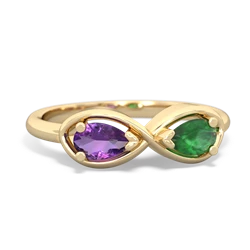 Amethyst Infinity 14K Yellow Gold ring R5050