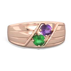 Amethyst Men's Streamline 14K Rose Gold ring R0460