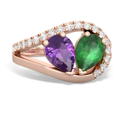 Amethyst Nestled Heart Keepsake 14K Rose Gold ring R5650