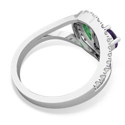 Amethyst Nestled Heart Keepsake 14K White Gold ring R5650