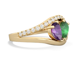 Amethyst Nestled Heart Keepsake 14K Yellow Gold ring R5650