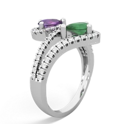 Amethyst Diamond Dazzler 14K White Gold ring R3000