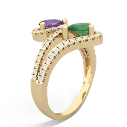 Amethyst Diamond Dazzler 14K Yellow Gold ring R3000