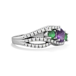 Amethyst Three Stone Aurora 14K White Gold ring R3080