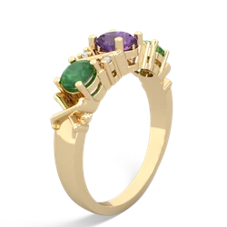 Amethyst Hugs And Kisses 14K Yellow Gold ring R5016