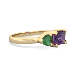 Amethyst Three Stone 14K Yellow Gold ring R5235