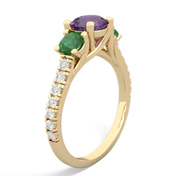 Amethyst Pave Trellis 14K Yellow Gold ring R5500