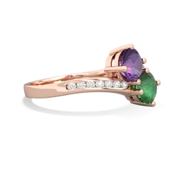 Amethyst Channel Set Two Stone 14K Rose Gold ring R5303