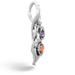 Amethyst Rose Vine 14K White Gold pendant P5680