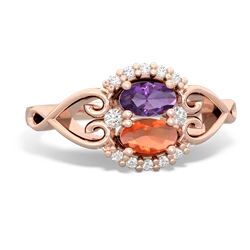 Amethyst Love Nest 14K Rose Gold ring R5860