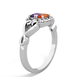 Amethyst Love Nest 14K White Gold ring R5860