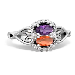 Amethyst Love Nest 14K White Gold ring R5860