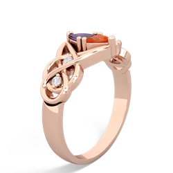 Amethyst Keepsake Celtic Knot 14K Rose Gold ring R5300