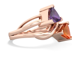 Amethyst Split Band Swirl 14K Rose Gold ring R2341