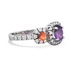 Amethyst Regal Halo 14K White Gold ring R5350