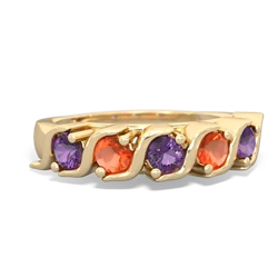 Amethyst Anniversary Band 14K Yellow Gold ring R2089