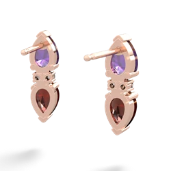 Amethyst Bowtie Drop 14K Rose Gold earrings E0865