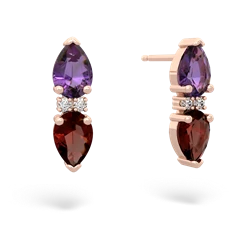 Amethyst Bowtie Drop 14K Rose Gold earrings E0865