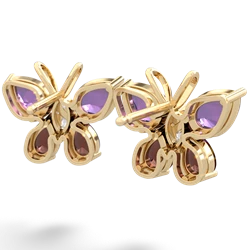 Amethyst Butterfly 14K Yellow Gold earrings E2215