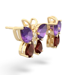 Amethyst Butterfly 14K Yellow Gold earrings E2215