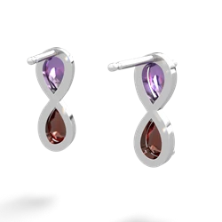 Amethyst Infinity 14K White Gold earrings E5050