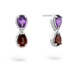 Amethyst Infinity 14K White Gold earrings E5050