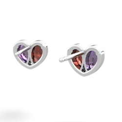 Amethyst 'Our Heart' 14K White Gold earrings E5072