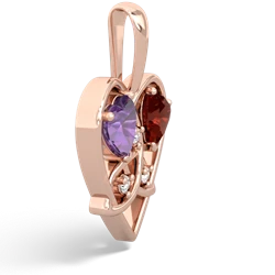 Amethyst Celtic Trinity Heart 14K Rose Gold pendant P5331