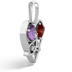 Amethyst Celtic Trinity Heart 14K White Gold pendant P5331