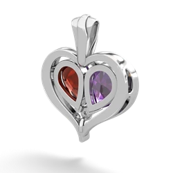 Amethyst Two Become One 14K White Gold pendant P5330