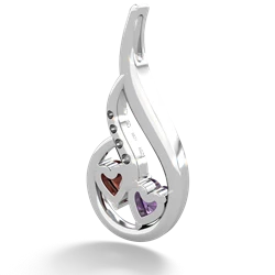 Amethyst Keepsake Curves 14K White Gold pendant P5450