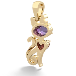 Amethyst Kitten 14K Yellow Gold pendant P5780