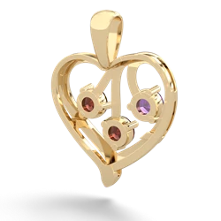 Amethyst Glowing Heart 14K Yellow Gold pendant P2233