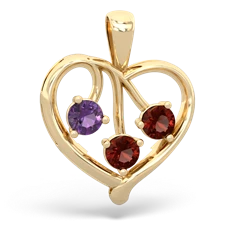 Amethyst Glowing Heart 14K Yellow Gold pendant P2233